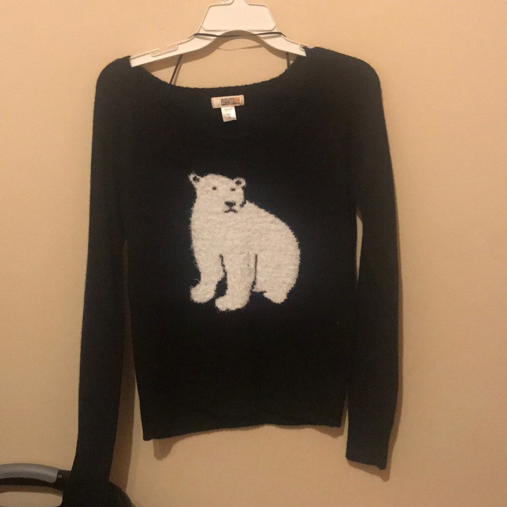 Black sweater with polar bear